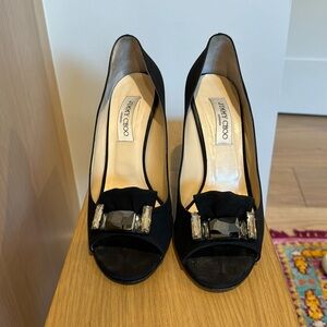 Jimmy Choo Crepe de Chine Black pumps  size 40.5